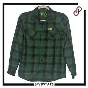 Dixxon Flannel Co Youth Plaid The Torrey Long Sleeve Button Up Shirt Green Large